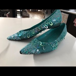 NWT Teal Sequin Flats- from the UK size 41